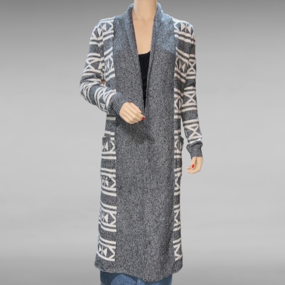 Show Me Your Mumu Women's Extra Small Trench Cardigan Nordic Knit - Picture 3 of 10